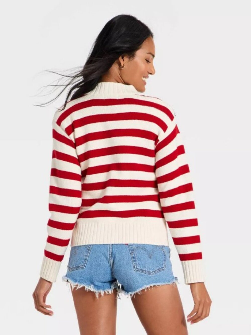 Women's Americana Full Zip Cardigan - Universal Thread™ Cream L - Picture 2 of 2